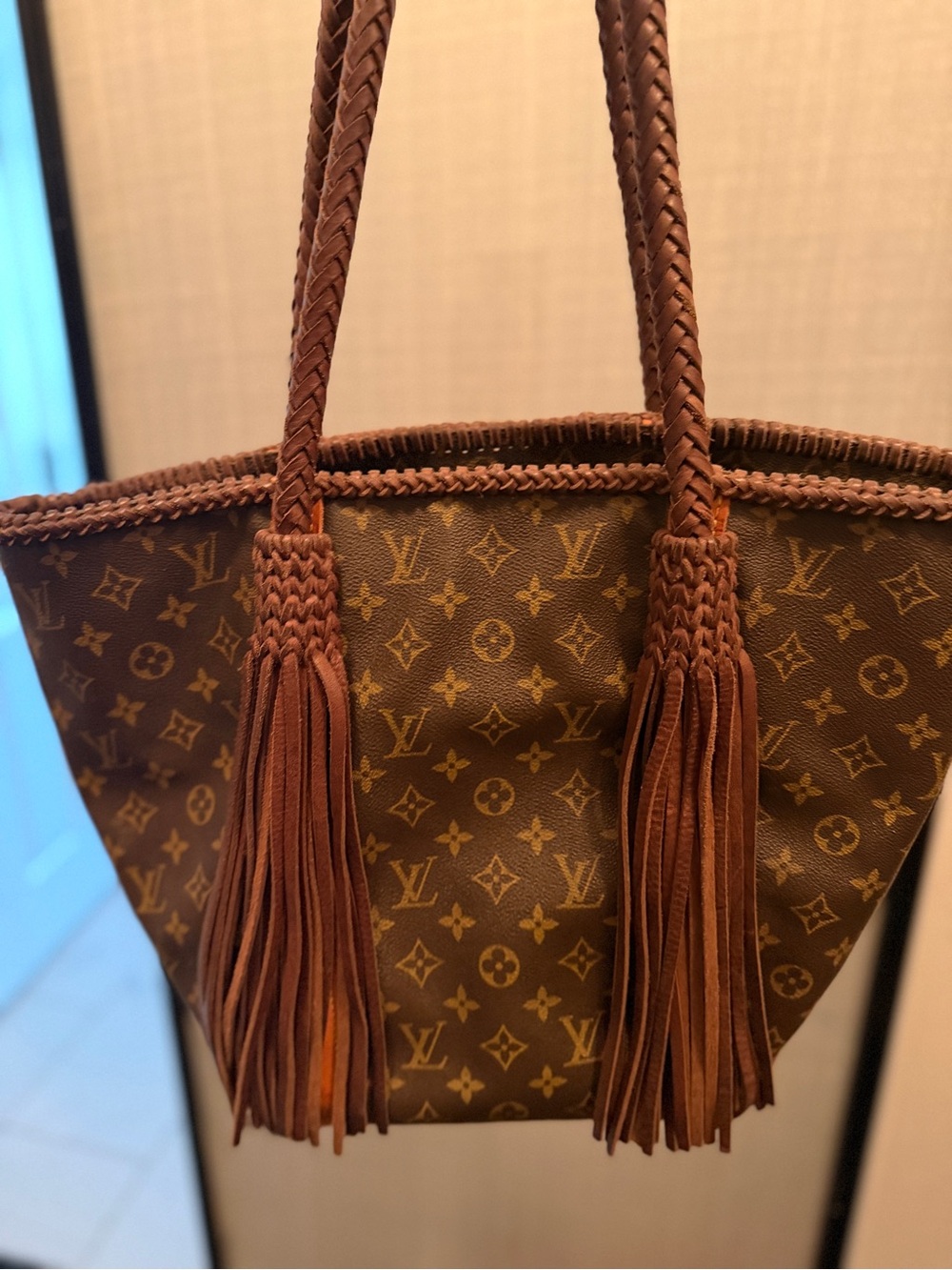 Louis Vuitton Brown Monogram Tassel Tote - Vintage Boho Bags